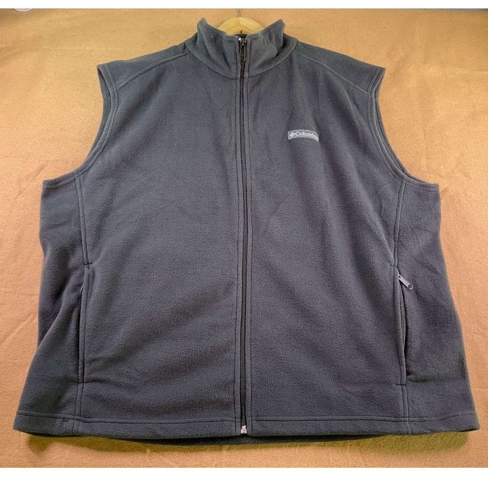 Columbia Mens Steens Mountain Fleece Vest Charcoal Gray Full Zip XL AM1535